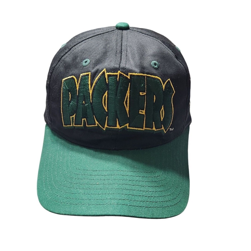 Green Bay Packers Snapback Hat Vintage Style Black Green NFL Football Cap Mens